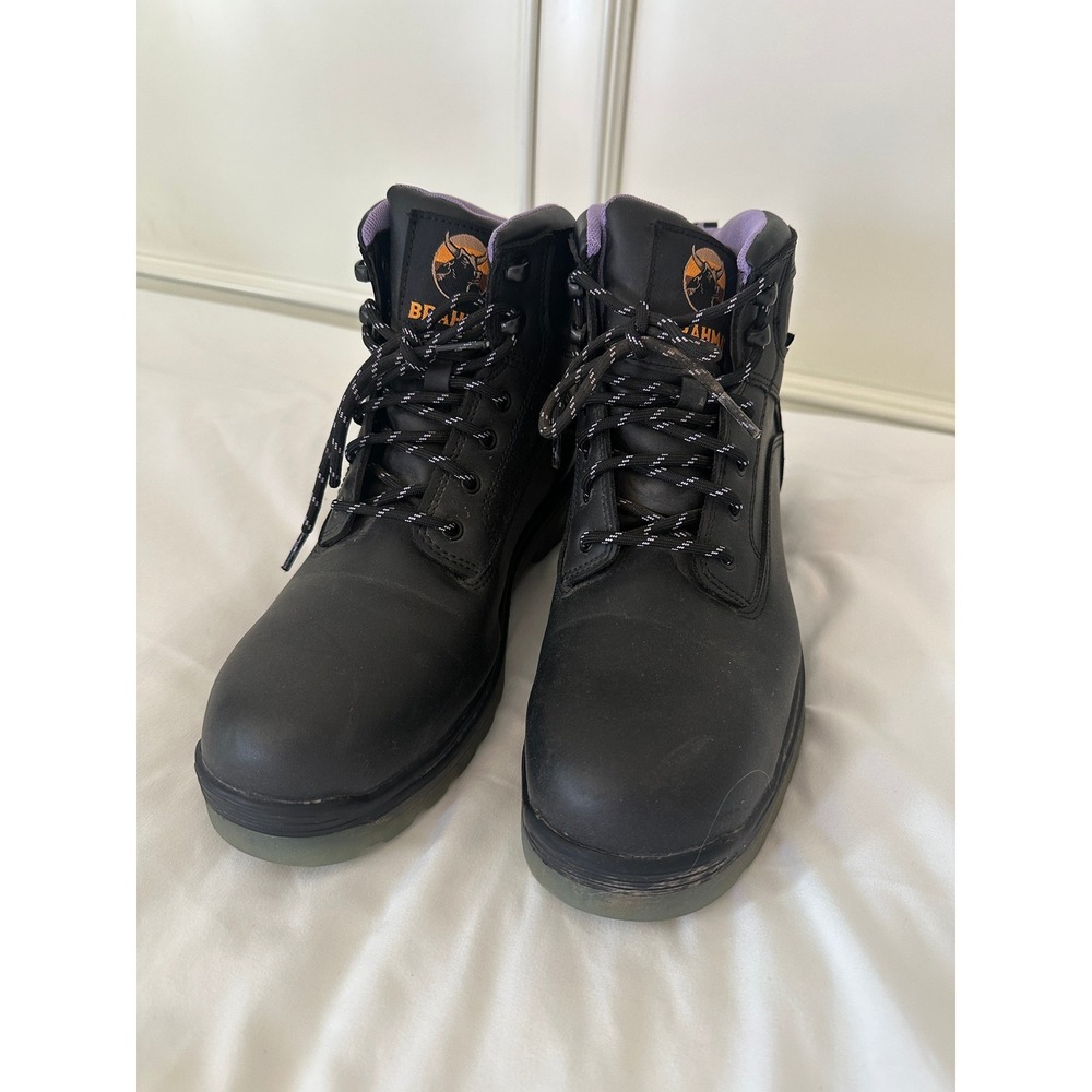 Brahma Womens Steel Toe Work Boots Black Purple ASTM F2413-18 Size 9 WNBR42EZ001